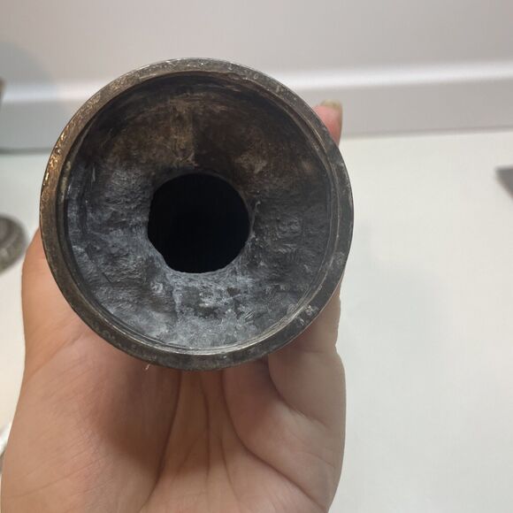 Antique Silver Plate Sacred Heart Statue Of Jesus About 7”H - Picture 8 of 9